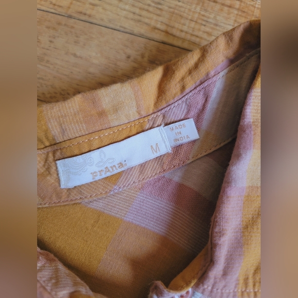 Prana Deryn Collar Plaid Dress, Size Medium - Picture 8 of 15